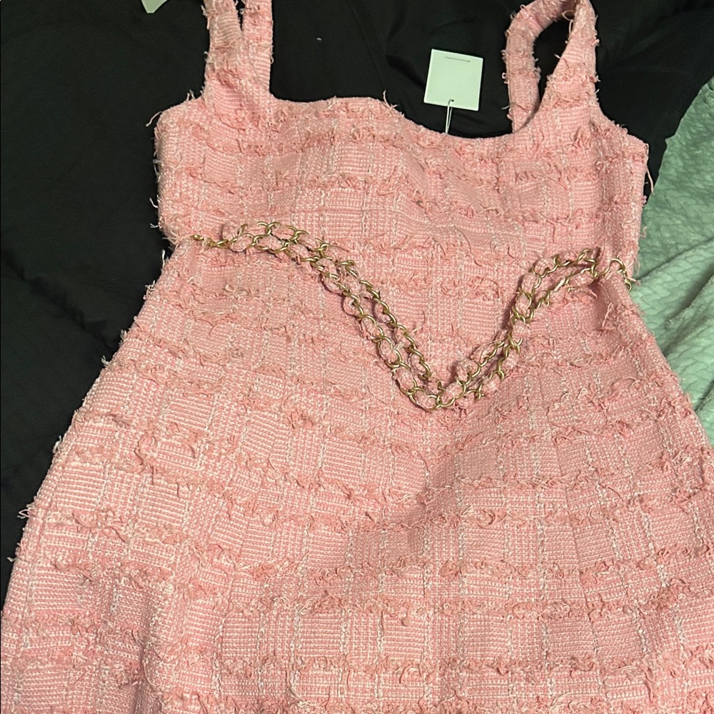 Lovers + Friends Pink Tweed Mini Dress